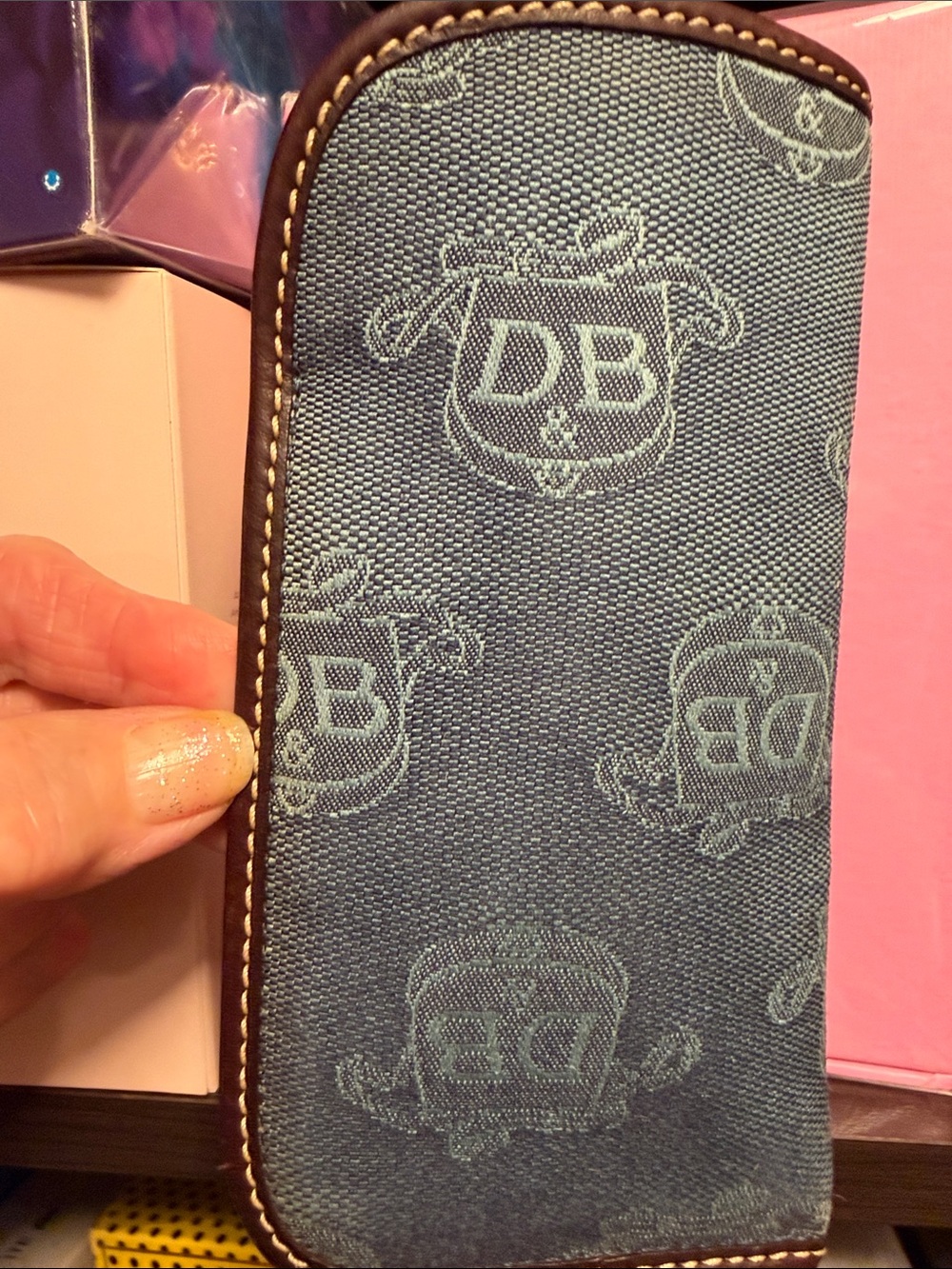 DB Monogram Blue Denim eyeglass case